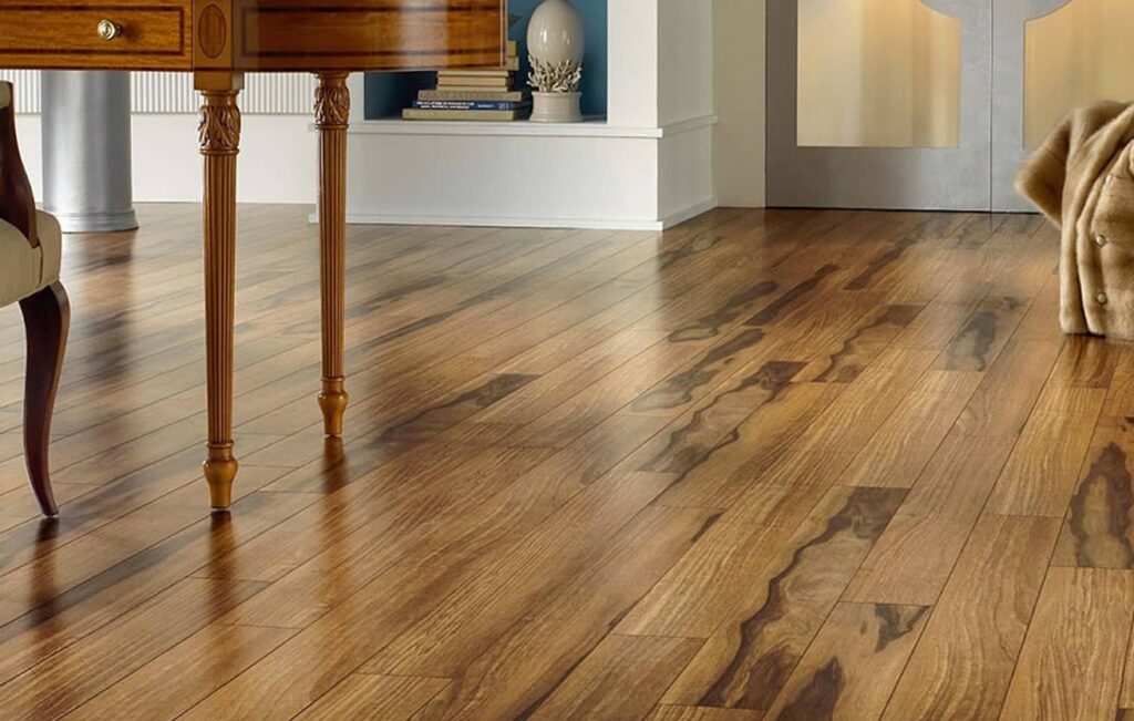 Textured luxury vinyl plank close-up.