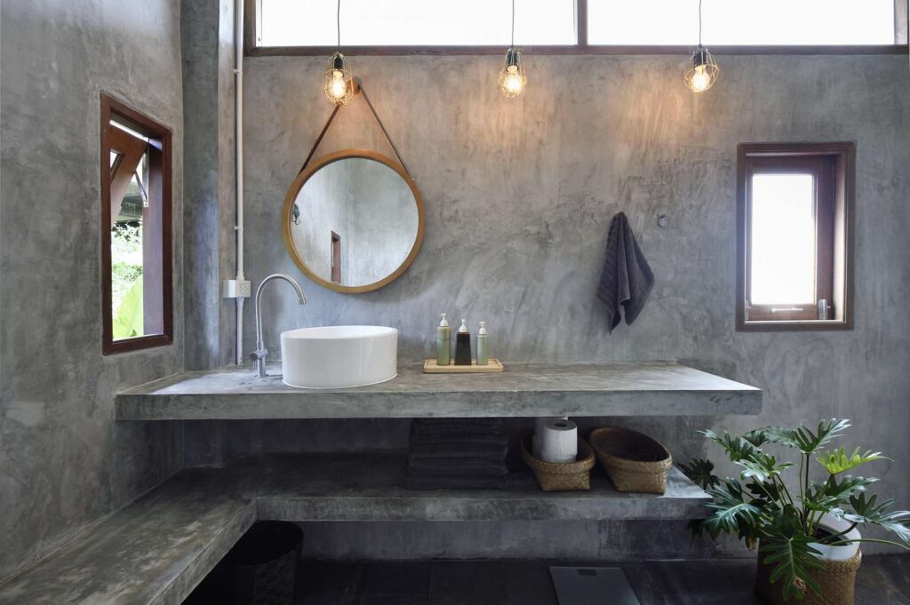Toronto bathroom renovation with custom vanity and lighting